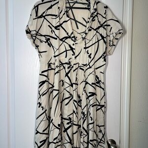 Cooperative Black and Cream Midi Dress